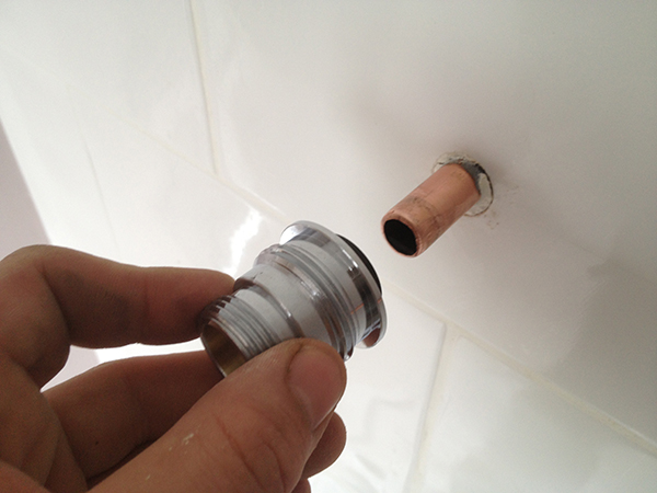 Sliding On The Push Fit Connector With Bathroom Installation In Leeds