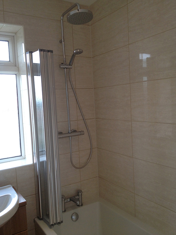 Shower And Bifold Shower Screen With Bathroom Installation In Leeds