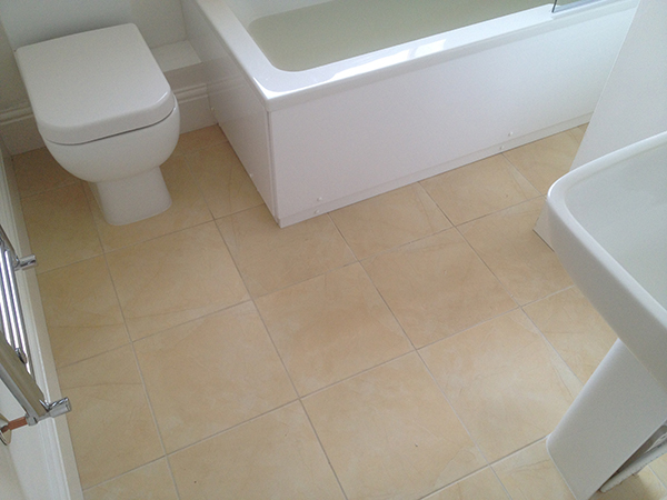 Ceramic Tiled Floor With Bathroom Installation In Leeds