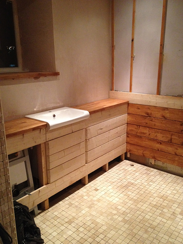 Solid Oak Bathroom Worktops With Bathroom Installation In Leeds