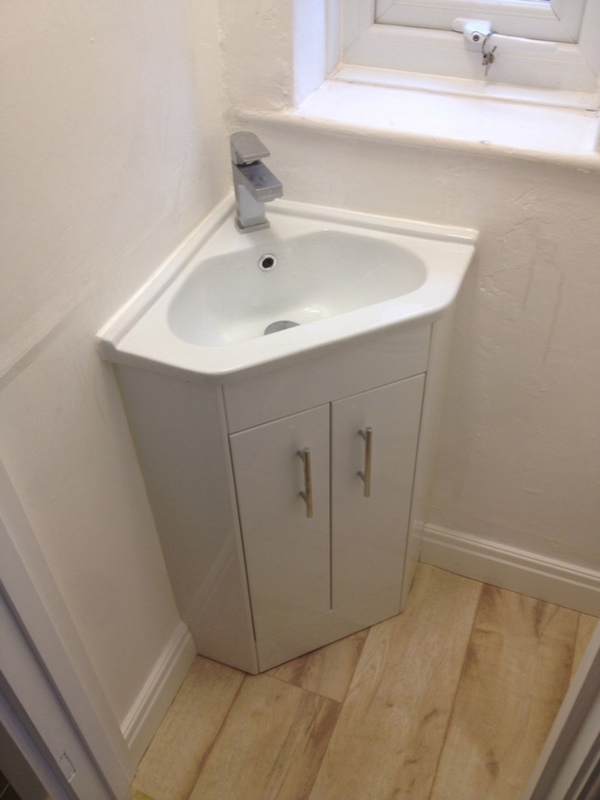 Corner Basin In Downstairs Toilet With Bathroom Installation In Leeds
