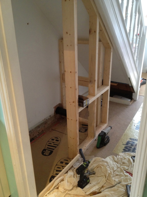 Studwork For Downstairs Cloakroom With Bathroom Installation In Leeds