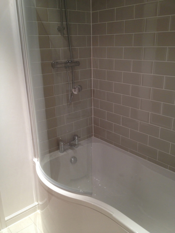 Grey Subway Tiles With White Grout With Bathroom Installation In Leeds