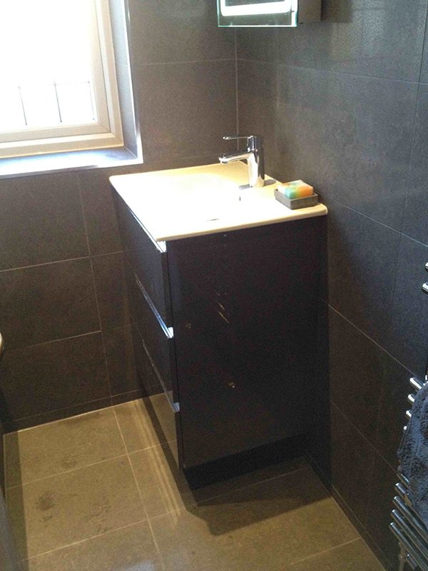 Wall Hung Basin Vanity Unit With Bathroom Installation In Leeds
