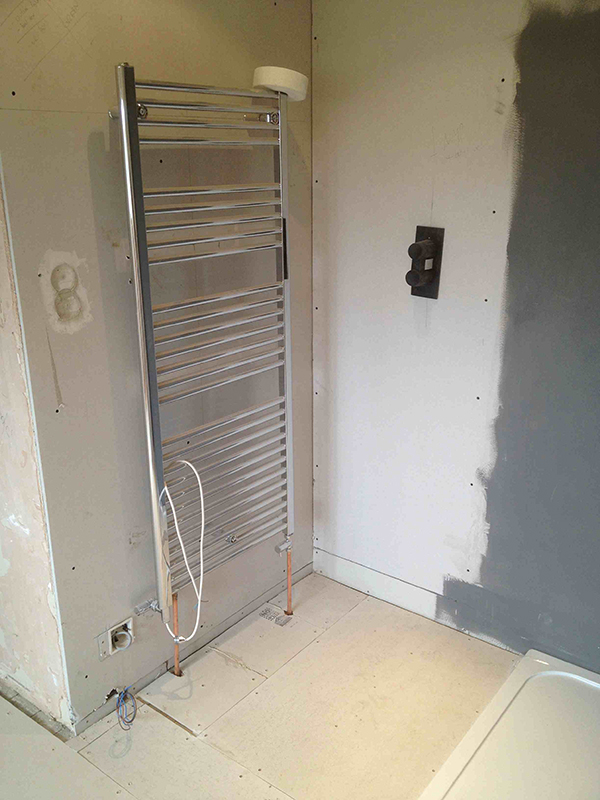 Dual Fuel Towel Radiator With Bathroom Installation In Leeds