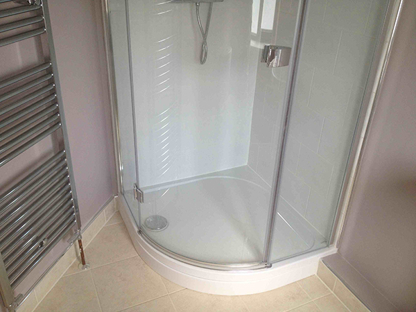 Tiled Shower Cubicle And Floor With Upstands With Bathroom Installation In Leeds