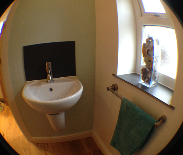 Wall Hung Basin And Semi Pedestal In Downstairs Toilet With Bathroom Installation In Leeds