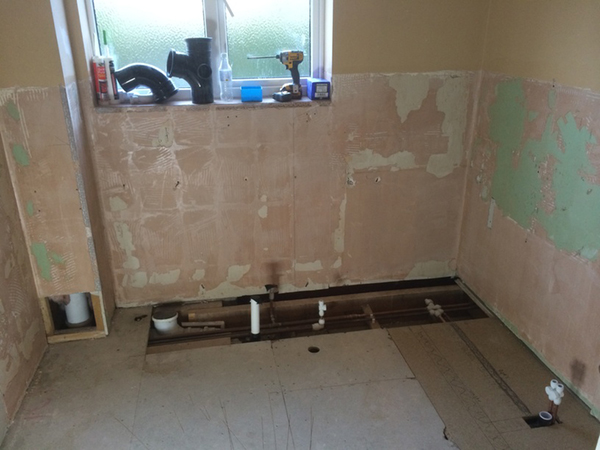 Altering Pipework For New Bathroom Layout With Bathroom Installation In Leeds
