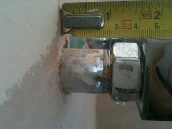 Shower Bracket Set Too Far Back In Wall With Bathroom Installation In Leeds