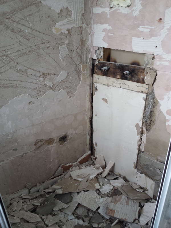 Water Damaged Shower With Bathroom Installation In Leeds