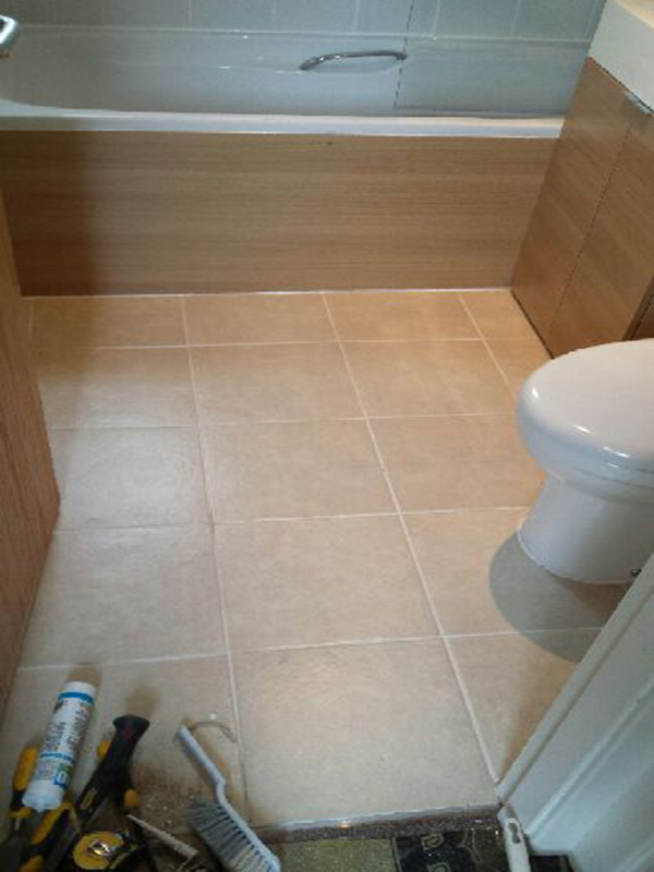 New Tiled Floor With Bathroom Installation In Leeds