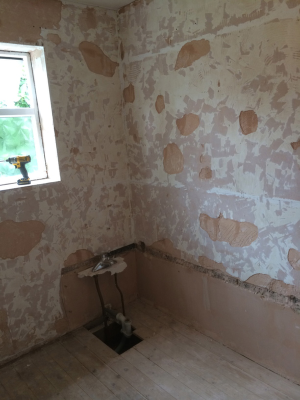 Bath Removed And Wall Tiles Stripped With Bathroom Installation In Leeds