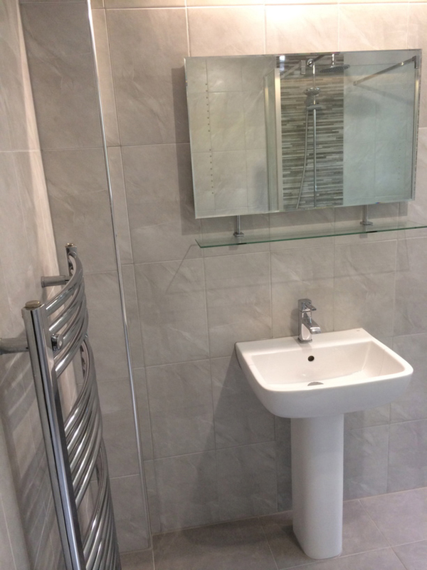 LED Mirror And Shaver Point Over Basin With Bathroom Installation In Leeds