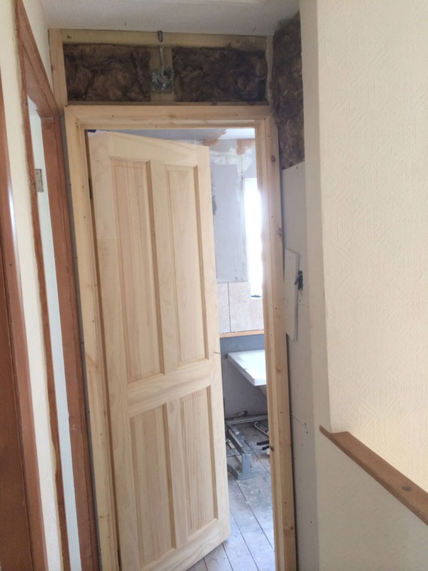 New Door Hung With Bathroom Installation In Leeds