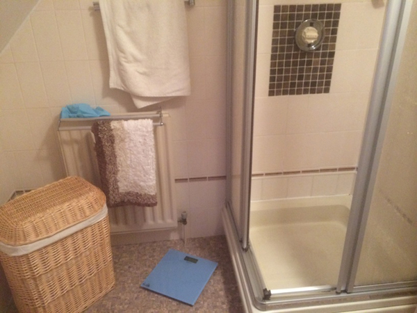 Shower Prior To Replacement Bath With Bathroom Installation In Leeds