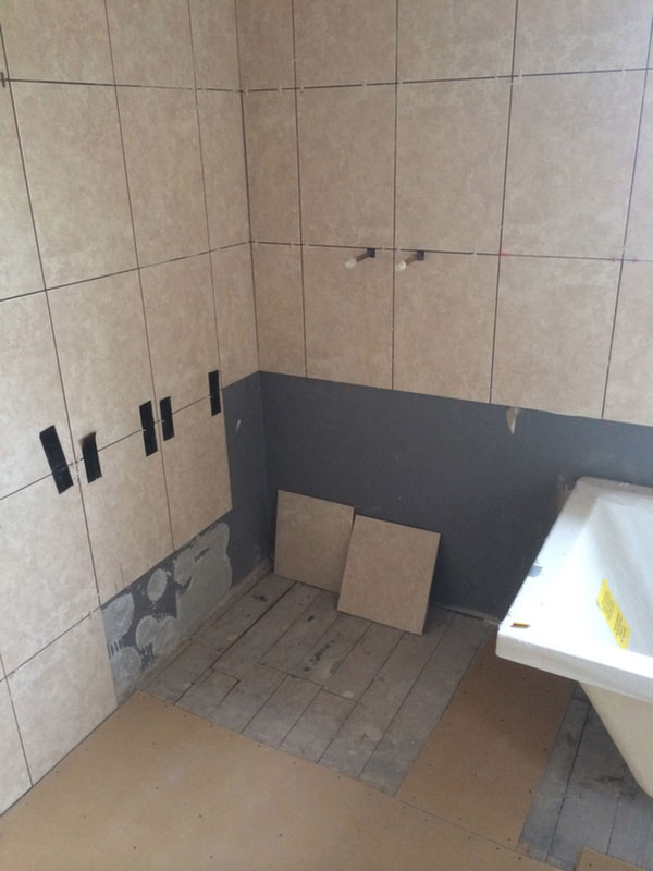 Shower Tray Installed After Majority Of Wall Tiling With Bathroom Installation In Leeds