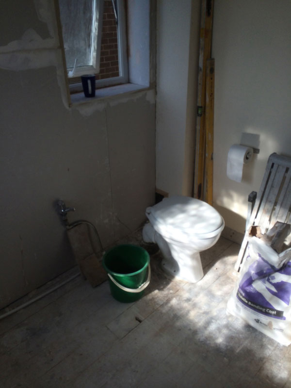 Temporary Toilet Reinstated During Bathroom Renovation With Bathroom Installation In Leeds