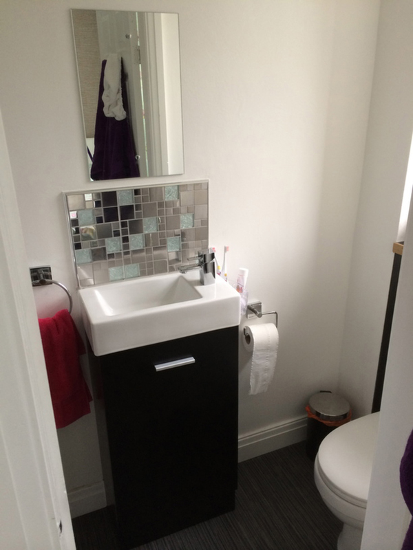 Small Basin Vanity Unit To Maximise Space In Small En Suite With Bathroom Installation In Leeds