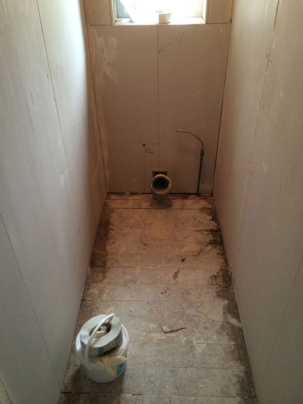 WC Walls Reboarded With Bathroom Installation In Leeds
