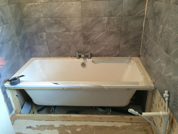 Tiling Off Bath With Bathroom Installation In Leeds