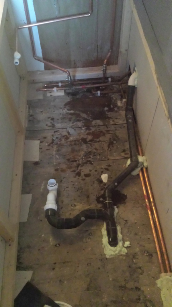 Bath Waste Pipework And Supporting Frame With Bathroom Installation In Leeds