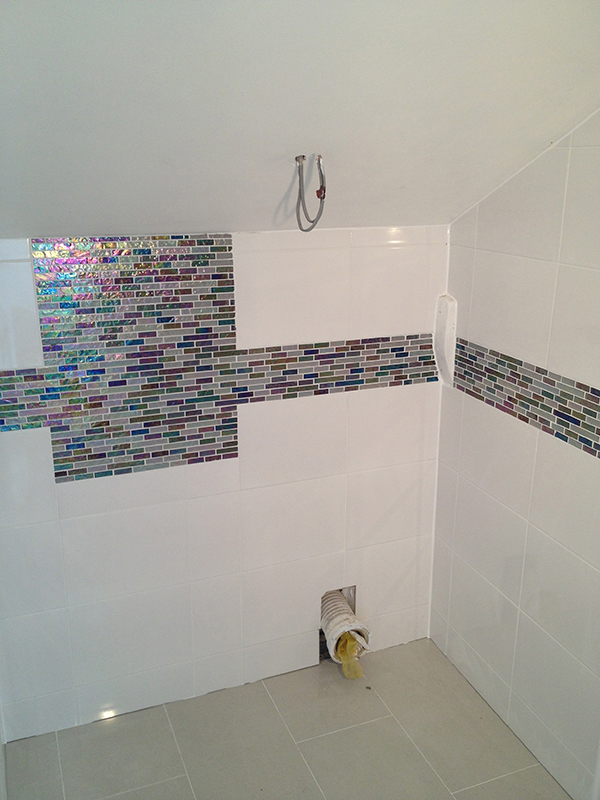 Ceramic Tiling With Glass Mosaics With Bathroom Installation In Leeds