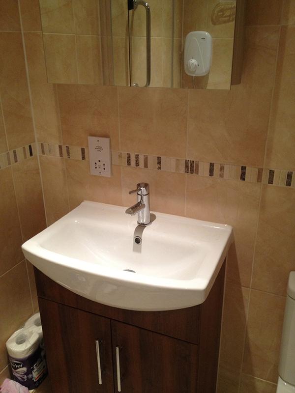 Ceramic Tiling With Stone Mosaic Border With Bathroom Installation In Leeds