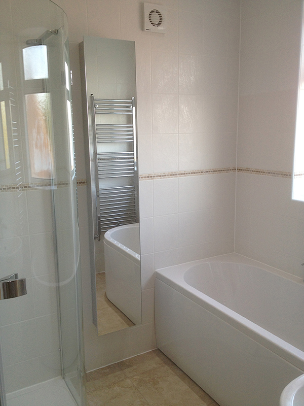 Small Ceramic Tiles With Small Border With Bathroom Installation In Leeds