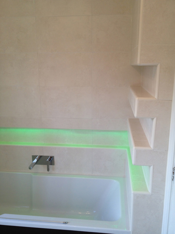 Tiled Alcove With Lighting With Bathroom Installation In Leeds