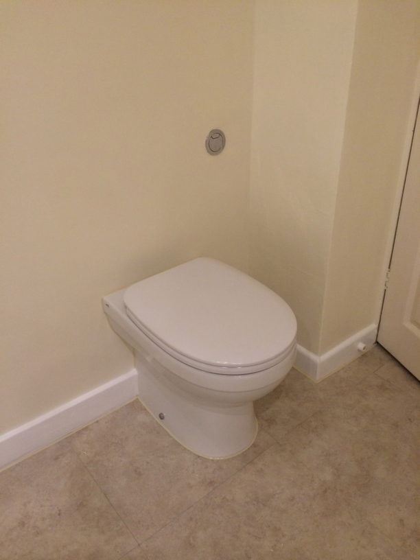 Back to wall toilet in bathroom