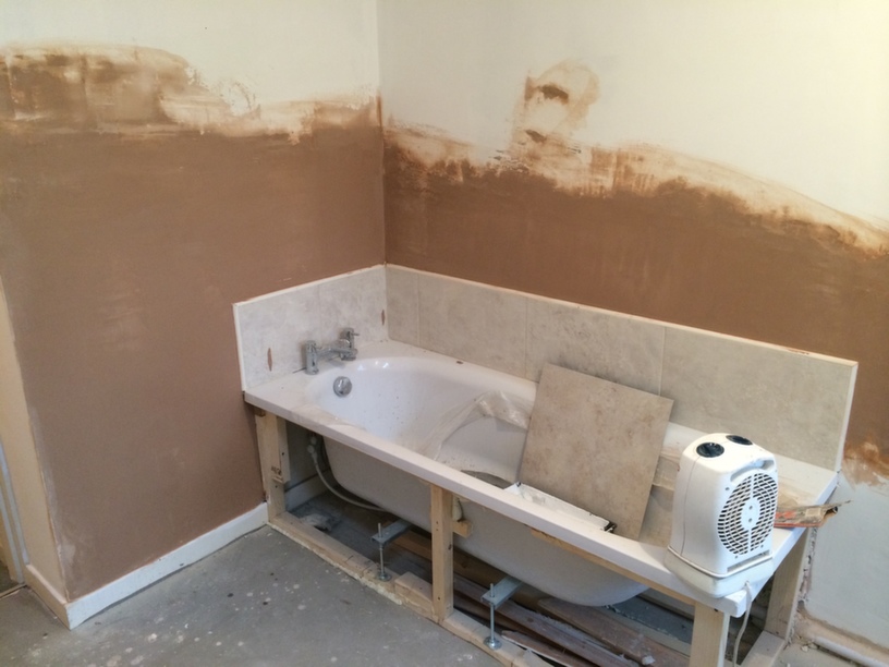 bathroom wall plastering