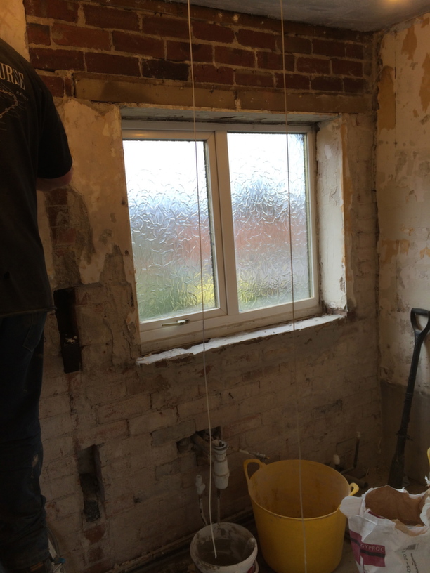 Bathroom gutted prior to retiling