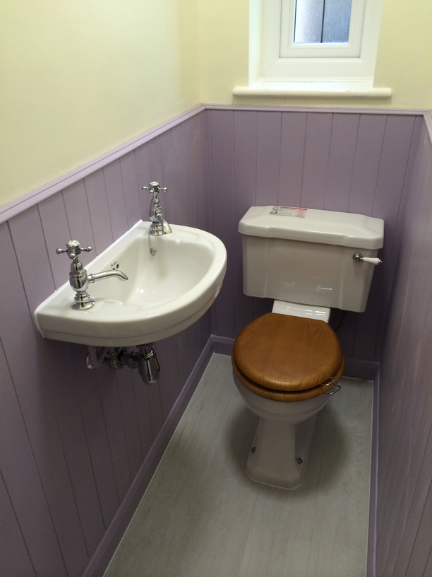 toilet with new basin added