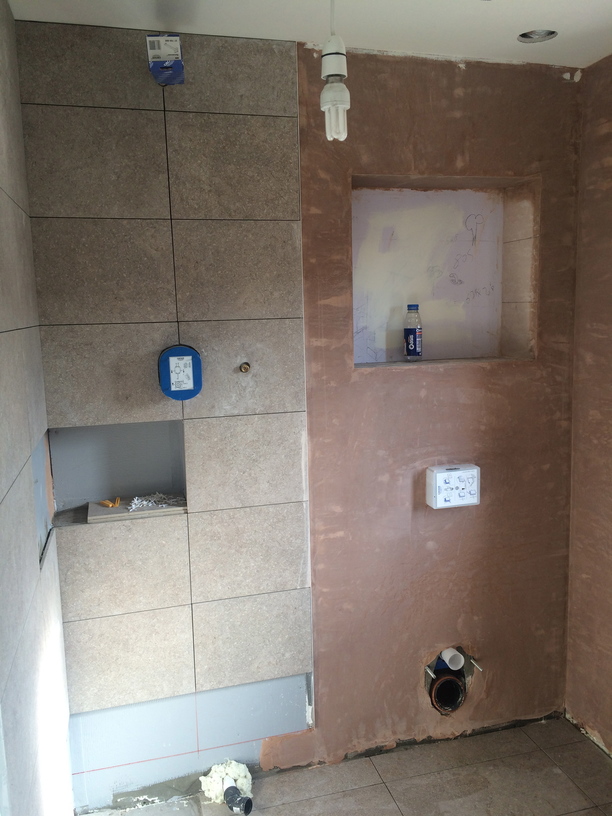 en suite wall tiling & plastering