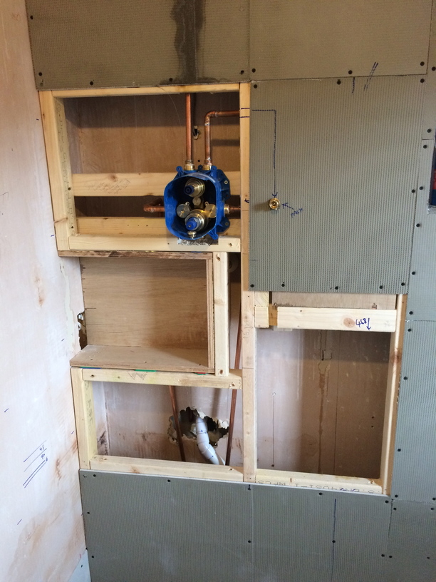 making a tiled storage recess
