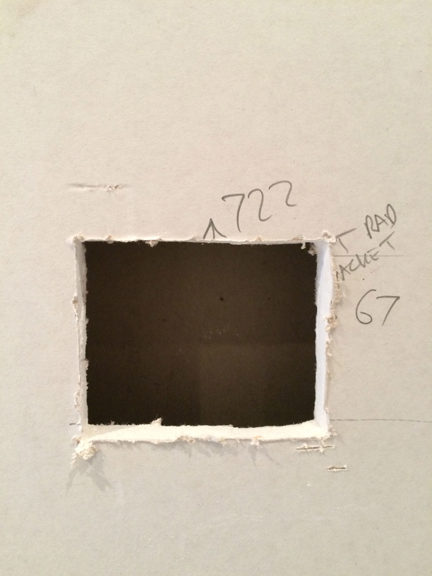 removing a square of plasterboard