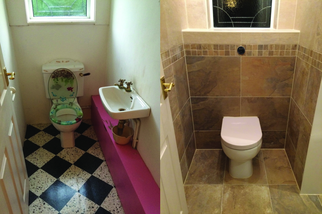 toilet before & after
