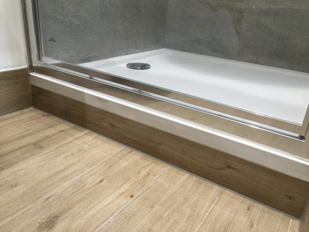 raised shower tray with tiled upstand