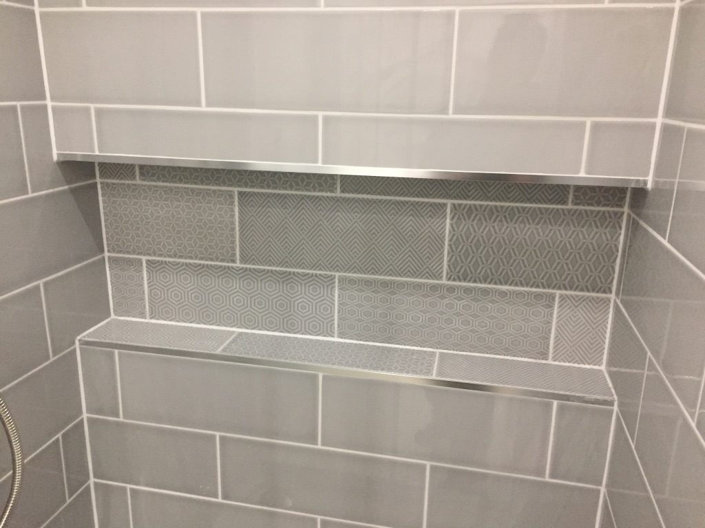feature tiles in recess