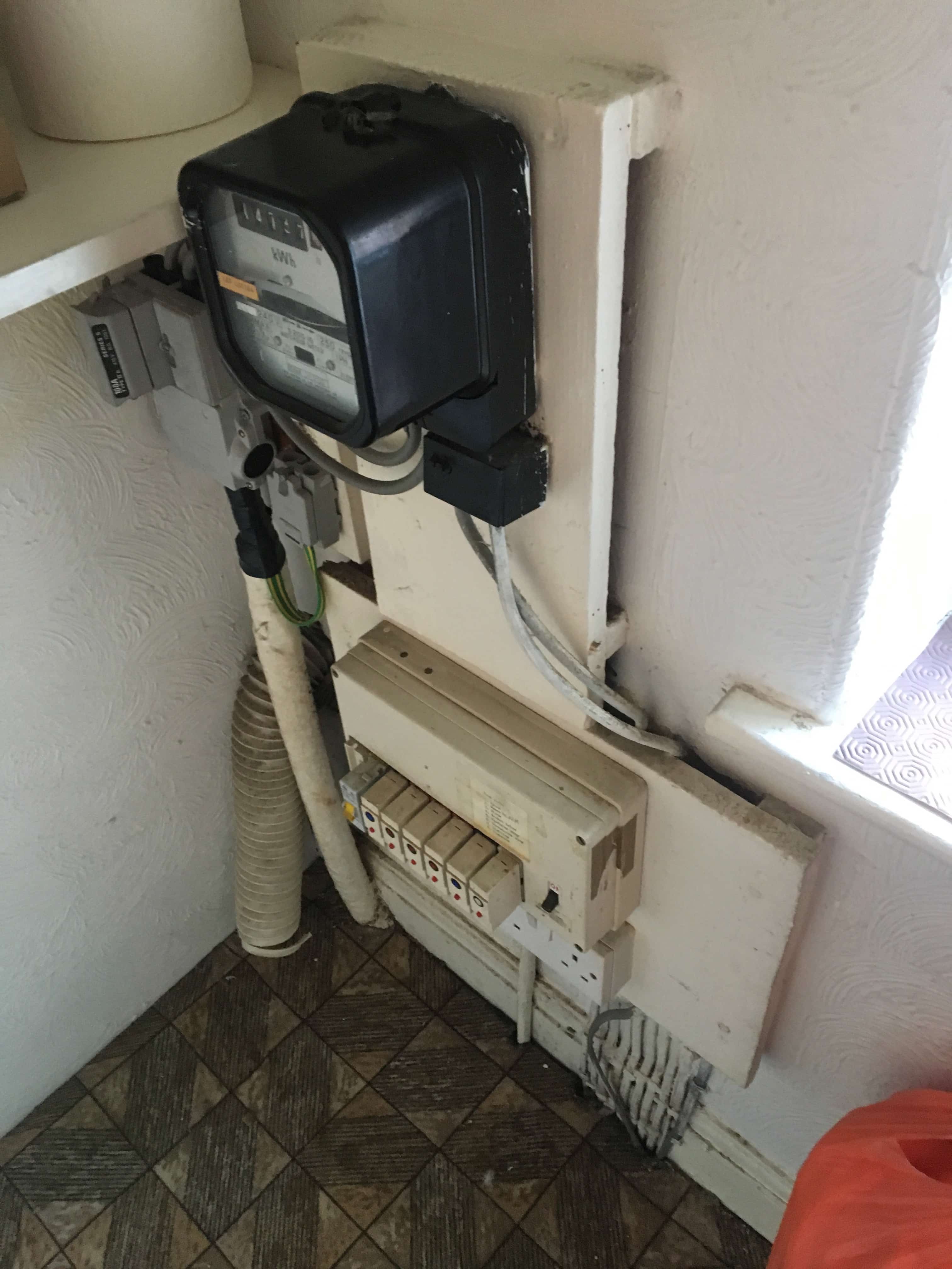 old fuse box under stairs